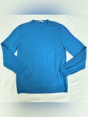 NEW Boglioli premium virgin wool crew neck in rich deep turquoise/teal  XXL